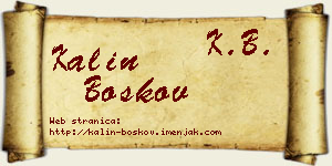 Kalin Boškov vizit kartica